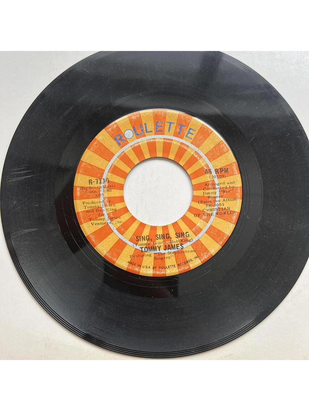 Tommy James - I'm Comin' Home/Sing, Sing, Sing 45rpm VG+ R8